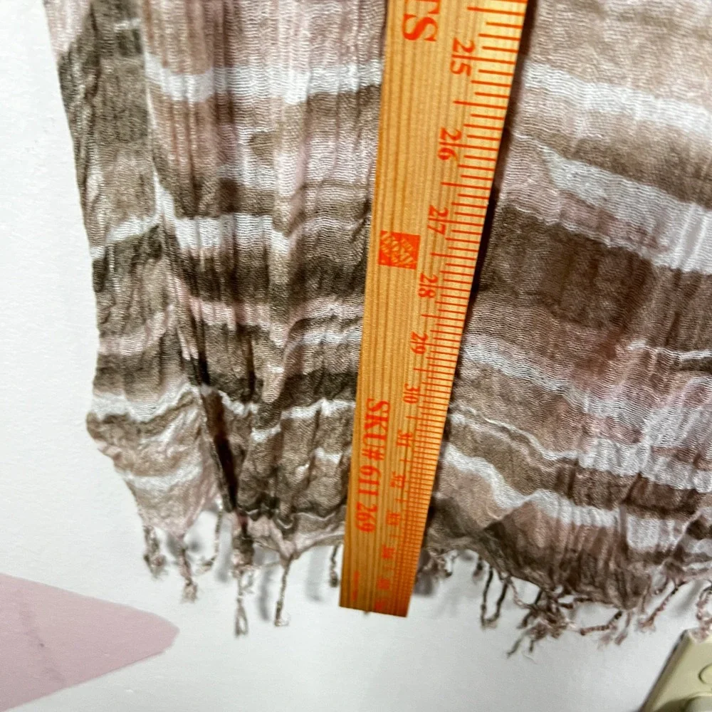 Chicos Brown Pink Stripe Scarf 68